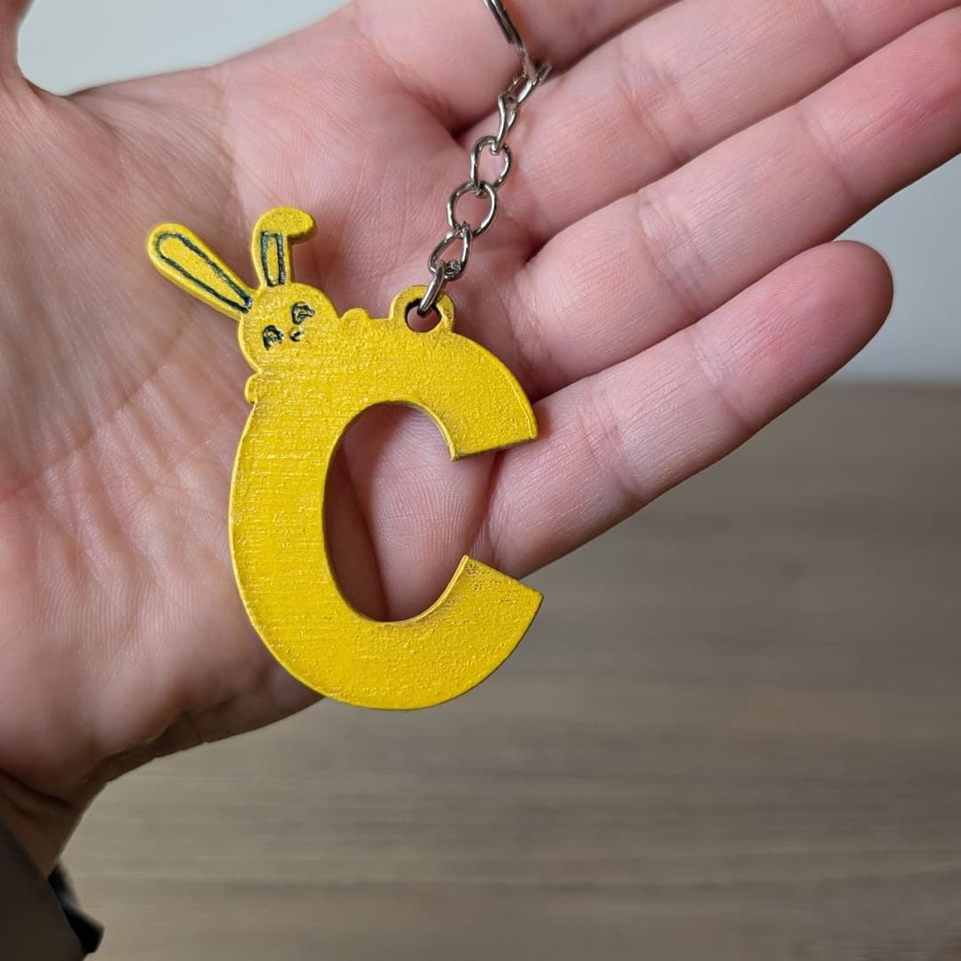 Easter Letter Keychain — C