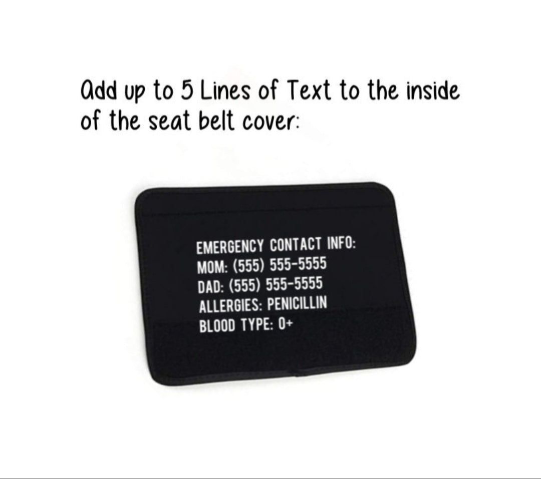 Emergency Seat belt covers