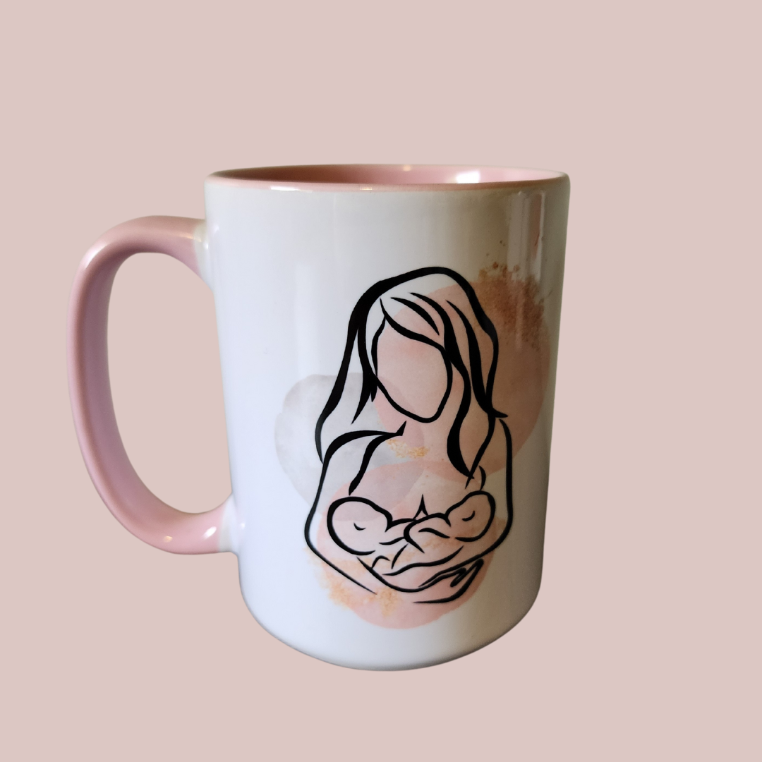 Breastfeeding two babies: Mug 15oz (clearance)