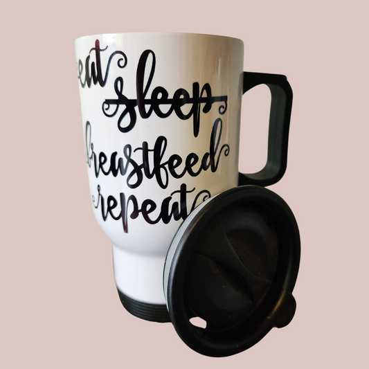 Eat Sleep Breastfeed Repeat: 14oz tumbler (clearance)